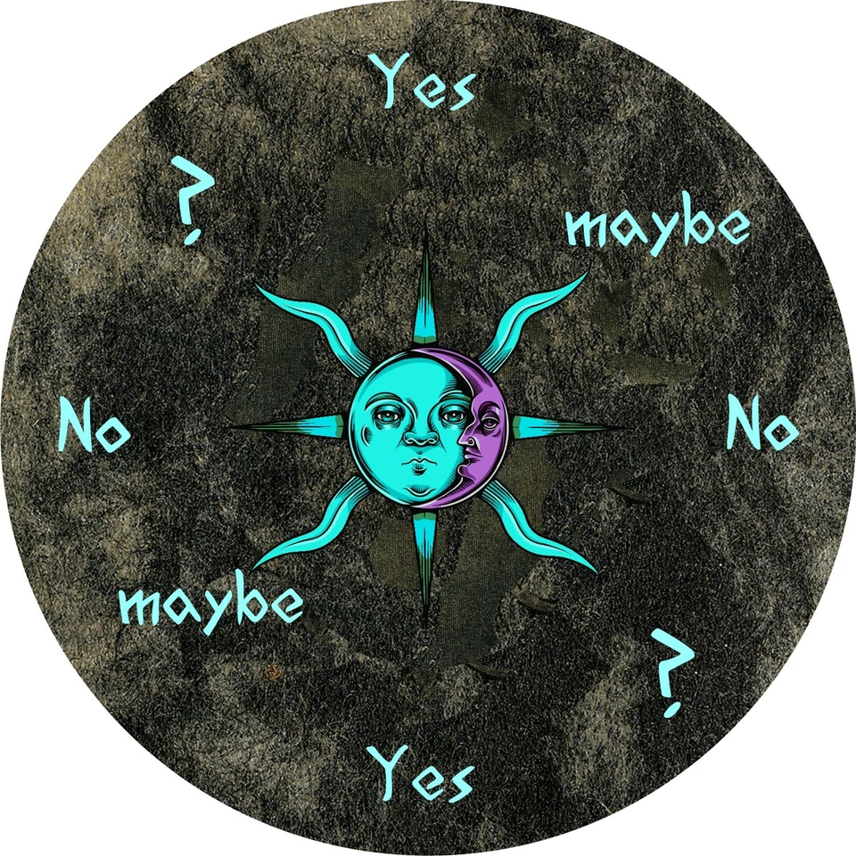 5" Pendulum Board - Dowsing Divination Message Board "Sun Moon" Black - Image 1 of 1