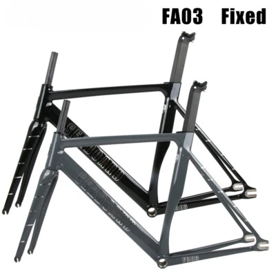 Cuadro de bicicleta de engranaje fijo 700c horquilla de carbono cuadro de bicicleta de una sola velocidad Foto 1 de 4