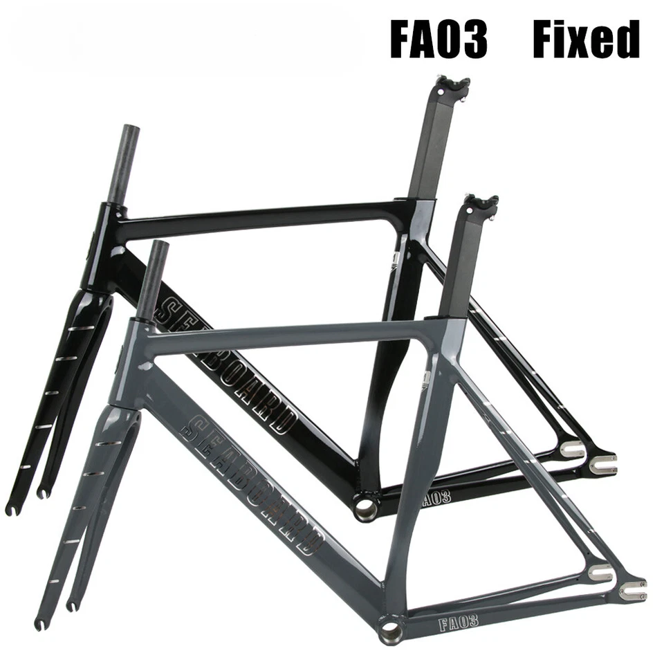 Велосипедная рама с фиксированной передачей 700c карбоновая вилка односкоростная велосипедная рама - Изображение 1 из 4
