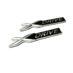 2 piezas Nuevo X DRIVE carrocería de coche lateral guardabarros delantero pegatina insignia emblemas decoración - Imagen 1 de 9