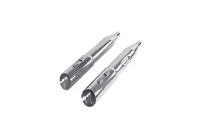 5.0''Stepped Pipes for Harley Davidson Slip On Mufflers Touring 95-16 Chrome Set - Picture 1 of 5