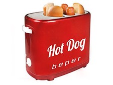Macchina Piastra con 5 Livelli di Cottura per Wurstel Hot Dog 750 Watt Rosso