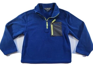 Eddie Bauer Sweater Blue Neon Trim Fleece 1/4 Zip Pullover Jacket Boys XS - Picture 1 of 8
