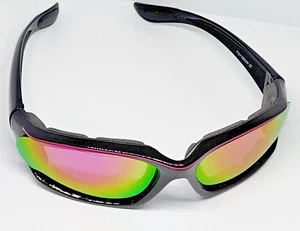 Pink And Black Motorcycle Sunglasses Women. WrapStyle Padding Slip Proof. Italy - Picture 1 of 12