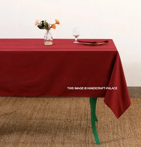 300tc Cotton Solid Tablecloth Rectangle Dining Table Cloth Dust Cover Wine Color - Picture 1 of 8