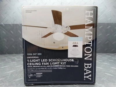Hampton Bay Universal 1-Light LED Schoolhouse Ceiling Fan Light Kit LK1901 - Image 1 of 4