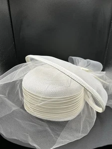 Unique Doris Designed Durby , tea White womens hat Church Derby - Picture 1 of 4