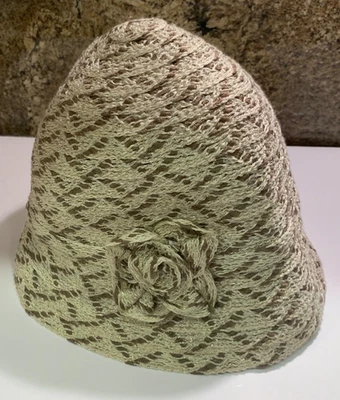 Sombrero August para mujer sombrero vintage detalle de flores tejido metálico vintage nuevo sin etiquetas Foto 1 de 4