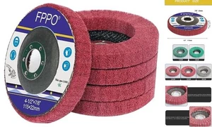 5 Stck. 4,5 Zoll x 7/8 Zoll Nylonfaser Klappe Scheibe Polieren Schleifen Körnung 320 - Bild 1 von 7