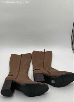 Franco Sarto Womens Brown Leather Block Heel Knee High Riding Boots Size 9.5 - image 1 of 4