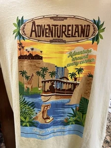 Disney Parks Adventureland Jungle Cruise Navigation Co Tan T-Shirt Small - Picture 1 of 9