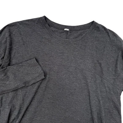 Top Lululemon Acadia Manga Larga Gris Jaspeado Talla 8 Hi Lo Atlético Foto 1 de 4