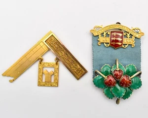 Rare Antique 9ct Gold Masonic Breast Jewel Strawberry Hill Lodge No. 946 . 41.4g - Picture 1 of 9