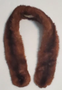 Vintage Weiss Furs Mink Fur Collar Scarf  36" Long Brown Cinnamon Whiskey STL - Picture 1 of 11