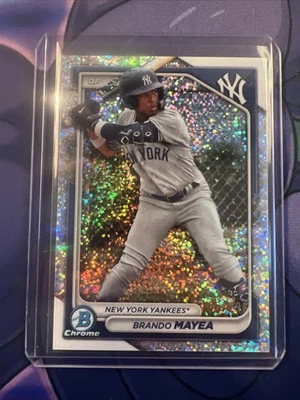 2024 Bowman Chrome Prospect Speckle Refractor 265/299 BCP-84 Brando Mayea - Image 1 of 3