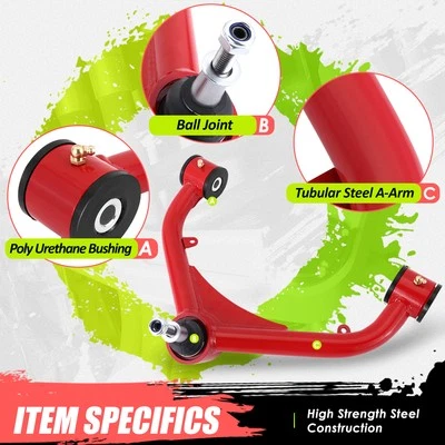 Red 2-4" Lift Front Upper Control Arms For Silverado Sierra 1500-3500 99-13 - Image 1 of 4