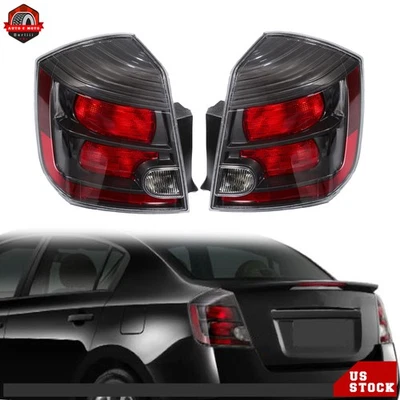For Nissan Sentra 2010 2011 2012 Tail Lights Lamp Black Interior Pair LH+RH Side - Изображение 1 из 4