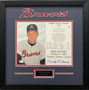 Philip Niekro autographed signed framed 8x10 photo MLB Atlanta Braves PSA COA - Picture 1 of 1