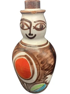 1960s GIOVANNI DESIMONE CERAMIC VASE CUBISM ITALIAN FIGURE VASE 11" SIGNED ITALY - Picture 1 of 11