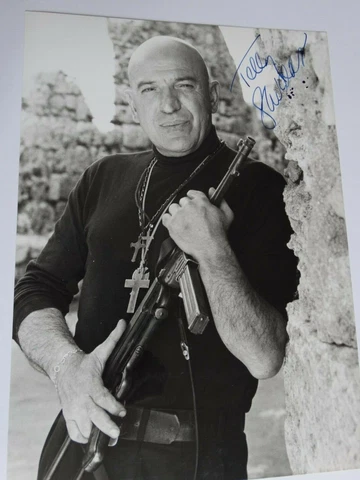 GENUINE Autographed TELLY SAVALAS vintage signed 7x10 photo 'Dirty Dozen' + COA Cover