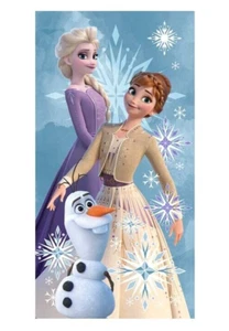Frozen Beach Towel Swimming Holiday Child Girl 140 x 70cm cotton Elsa Anna Olaf - Picture 1 of 1