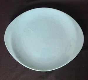 VTG MCM Primrose China Serving Plate Turquoise Spaghetti Aqua Blue Vein Mid Cent - Picture 1 of 14