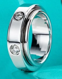 Stunning ' Spinner ' D VVS Brilliant Cut Moissanite Ring with GRA Certificate. - Picture 1 of 7