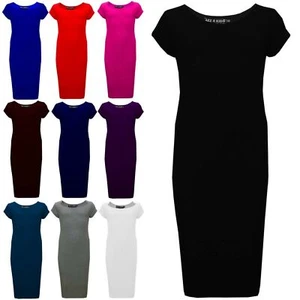 A2Z 4 Kids Girls Bodycon Plain Midi Dress Short Sleeve Dresses Party Costume - Picture 1 of 23
