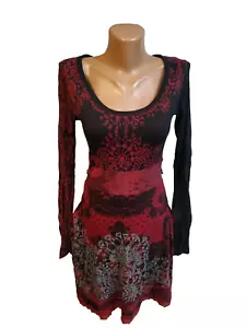 Desigual women's dress size S black multi color floral - Picture 1 of 12