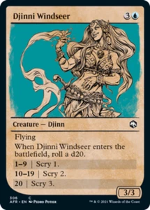 [4x] Djinni Windseer - Foil - Showcase Near Mint, English AFR Extras MTG Magic - Picture 1 of 1