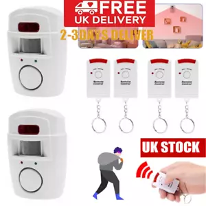Sensor Motion Pir Wireless Alarm w/ 4 Remote Controls Shed Garage Home Caravan - Picture 1 of 12