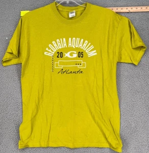 Gildan Georgia Aquarium Atlanta Turtle Yellow Graphic T-Shirt Adult Size Large - Picture 1 of 11