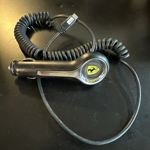Ferrari Logo Motorola Micro-USB Car Charger Travel Power Adapter Coiled Cable - Picture 1 of 3