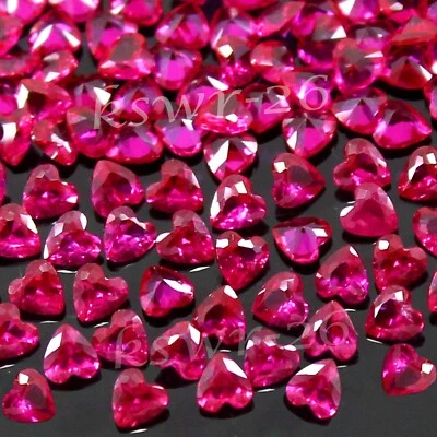 Lote de 100 piezas Natural Certificado Myanmar Rojo Rubí 2,75 mm Corazón Pied... - Imagen 1 de 4