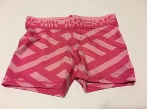 Girls Danskin Fitted Compression Shorts Active Sports Small Pink Geo - Picture 1 of 3