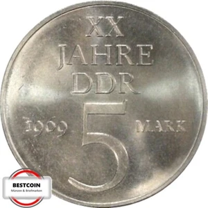 1524P 5 Mark DDR 20 Jahre DDR Materialprobe von 1969 in VZ-STG 10-821201 - Bild 1 von 2