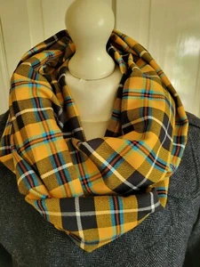 Cornish Tartan Infinity Scarf Snood Cowl Loop Plaid Gift - Picture 1 of 5