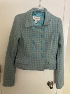 Vtg Abercrombie & Fitch Wool Peplum Coat Preppy Y2K Button Size M Jacket - Picture 1 of 8