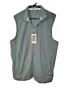 VAN HEUSEN Weekend Fleece Vest Mens Medium M Gray Full Zip Soft Touch NEW W/TAGS - Picture 1 of 7