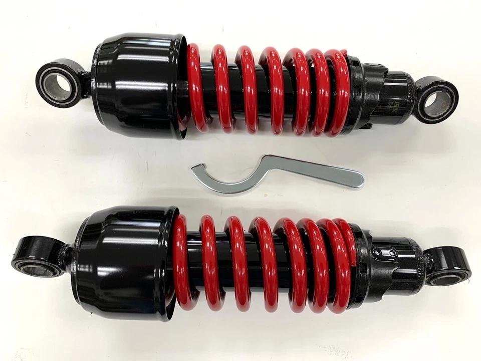 Amortiguadores bobber cortos negros rojos de alta resistencia Honda Shadow VT750S y VT750RS 10,5" Foto 1 de 1