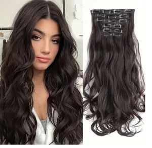 Clip in Haarverlängerung Haar 20" 50cm 130g 6 Stück Haarverlängerung bY Modaleo braun - Bild 1 von 4