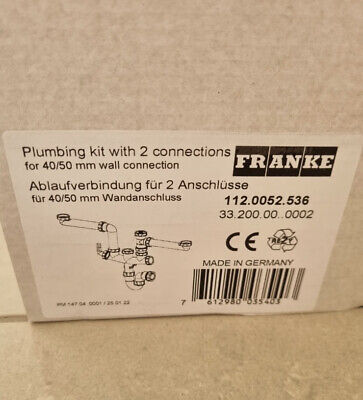 NEW - Franke Siphon 2 Plumbing Kit For 2 & 1.5 Bowl Kitchen Sink - 112.0052.536 • 32€