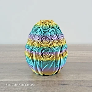 Huevo de rosa impreso en 3D para mini impresiones o para regalos sorpresa decoración de Pascua 4,25 pulgadas - Imagen 1 de 6