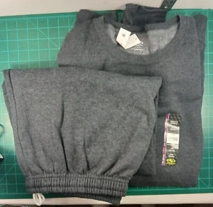 Athletic Works Herren grau Fleece Rundhalsausschnitt Sweatshirt & Jogginghose 2x - Bild 1 von 1