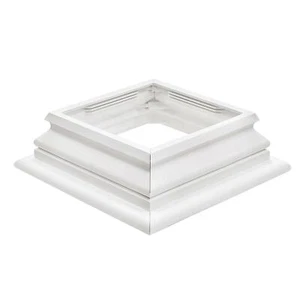 5" x 5" White Vinyl Federation Two-Piece Vinyl Post Skirt - Picture 1 of 5
