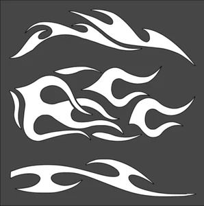 1-5,5x5,5 Zoll Schablone, (sehr guter Zustand-5) Stammesflammen (6mil) ** *** - Bild 1 von 2