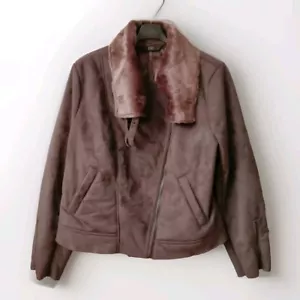 Ladies F&F Black/Grey Faux Suede Fur lined Short Jacket size 22.. NEW - Picture 1 of 10
