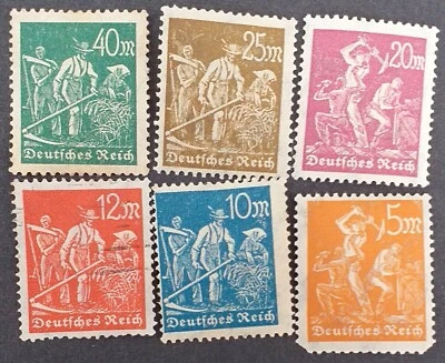 German Reich Stamp 1922 MH  Miner & Farmer - Image 1 of 4