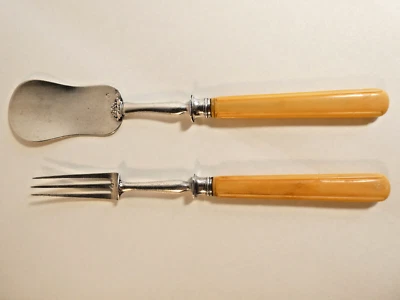 2 couverts à mignardise ou foie gras en argent massif Minerve - Photo 1/4