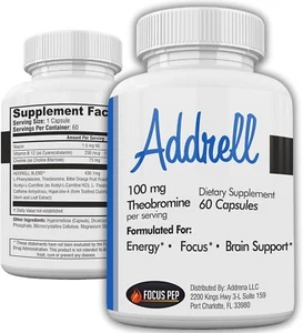 Addrell Energy Stimulant Dietary Supplement Designed for Brain Boosting - 60 Bls - Picture 1 of 7
